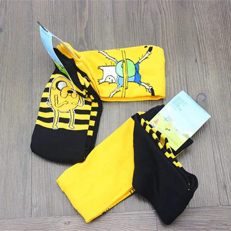 Носки женские и мужские хлопковые для косплея милые Мультяшные приключения в