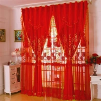 lace romantic and festive big red wedding room curtains wedding curtains warm bedroom living room shading