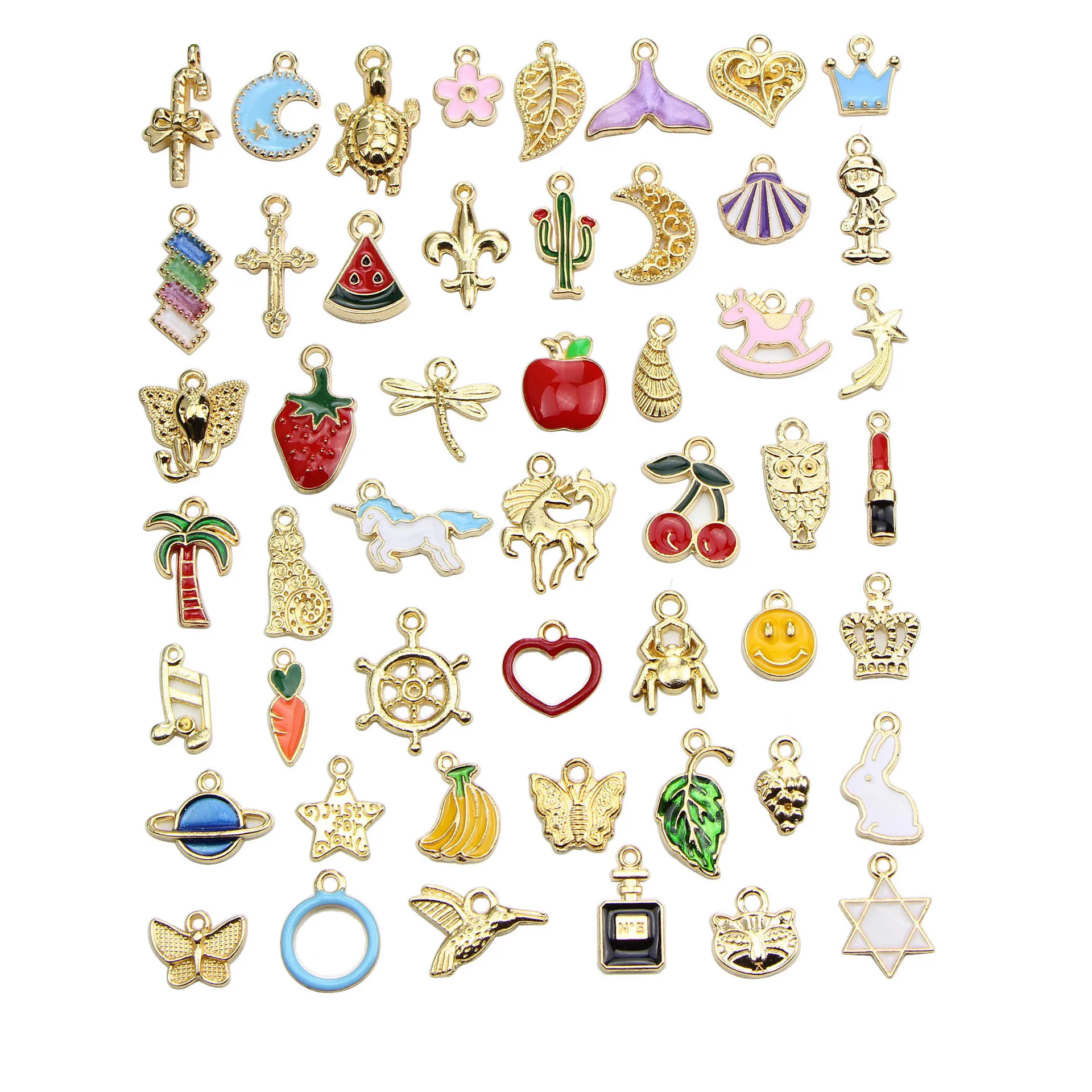 50 шт./компл. из сплава с эмалью в виде ракушки Луна бабочка звездой фруктов фасона