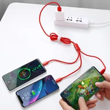 3-in-1 10 Colors Data Cable USB/Type C/Lighting Braided 3A 1.2M Fast Charge Charging Line Phone Accessories