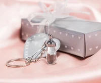 100 pieces lot new baby shower gifts gifts baptism guest souvenirs crystal milk bottle keychain keychain wholesale