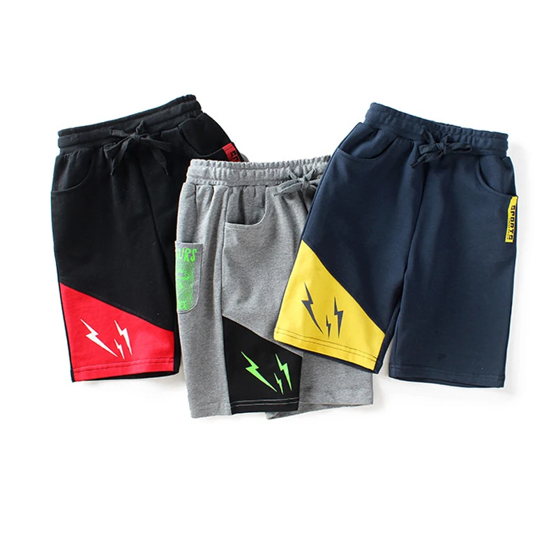 

2021 New Hot Summer Children Boys Shorts Printing Knee Length Pants Casual Straight Kids Shorts for 4-13 Years Trousers 110-160