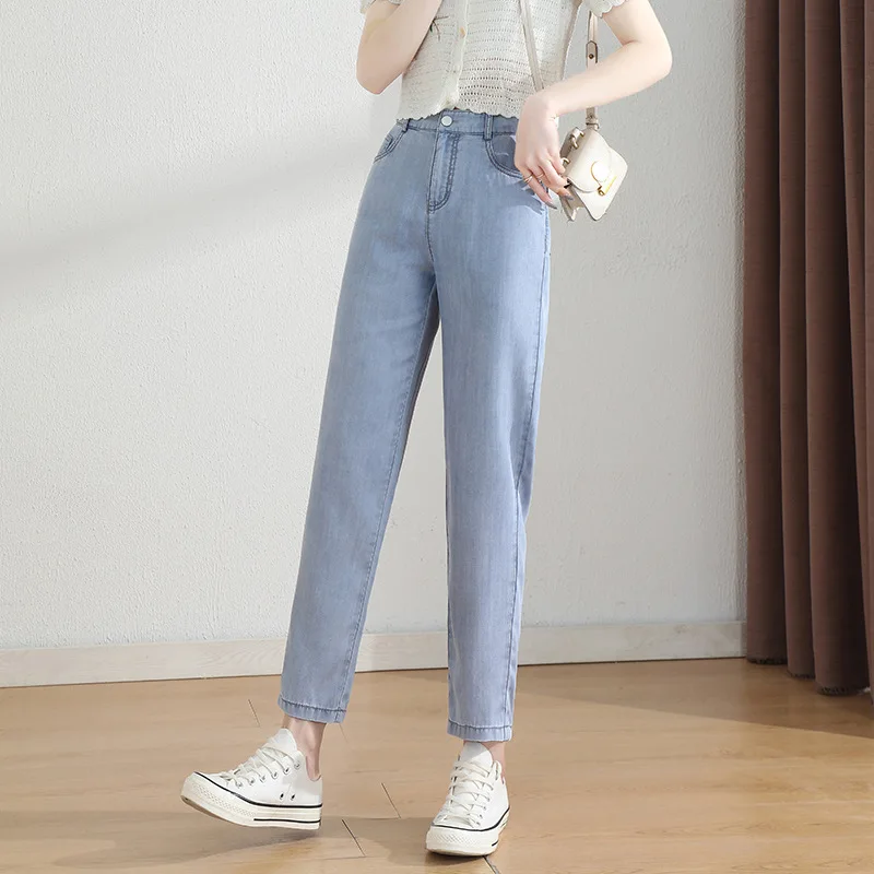 

Embroidered casual pants 2021 summer women's pants thin Harem Pants drape jeans baggy pants