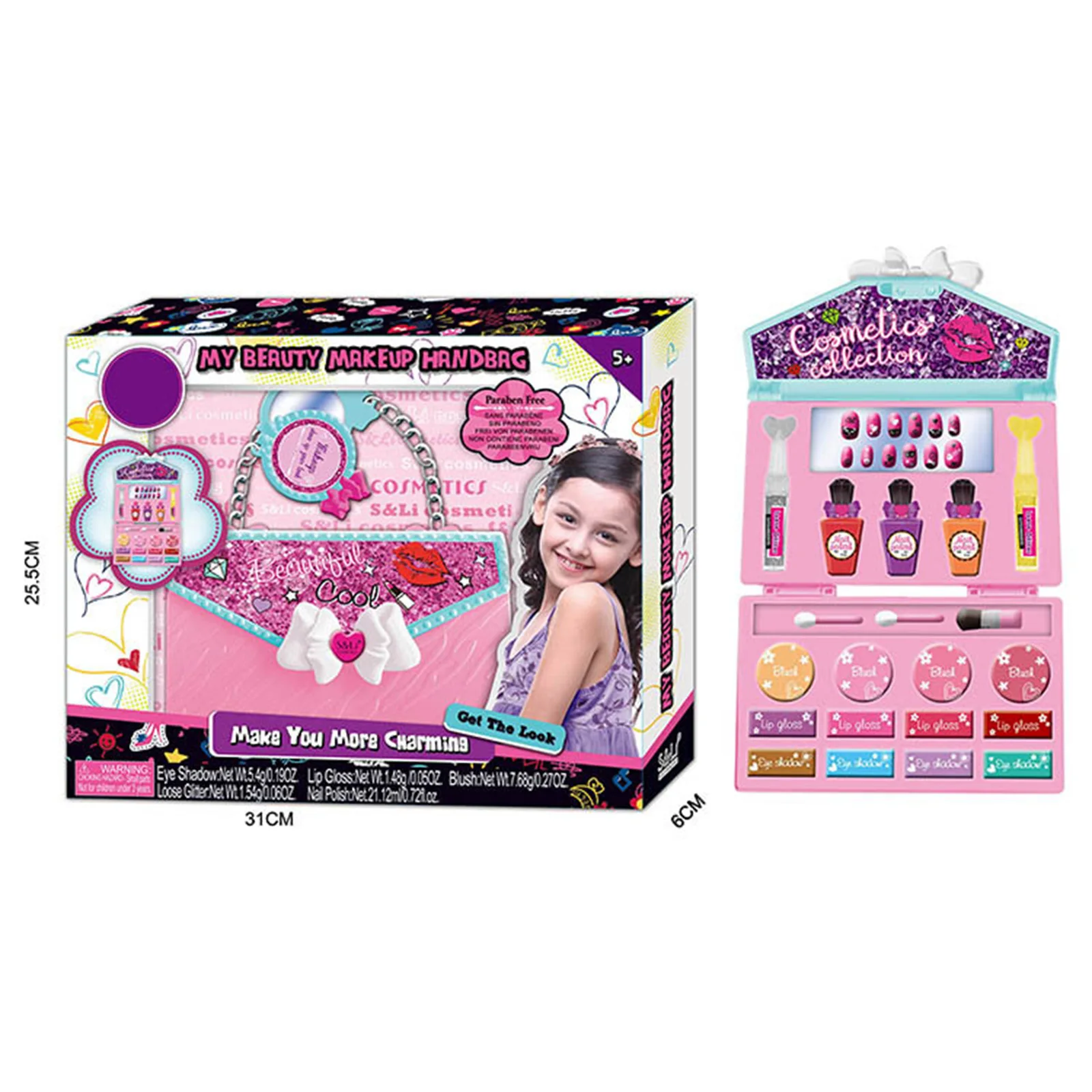 

Children Pretend Play Water-soluble Makeup Toys with Cosmetic Bag