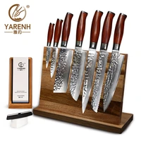 yarenh 7 9 pcs chef knife set japanese damascus professional knife sets kitchen magnetic knife holder grindstone chefs gift