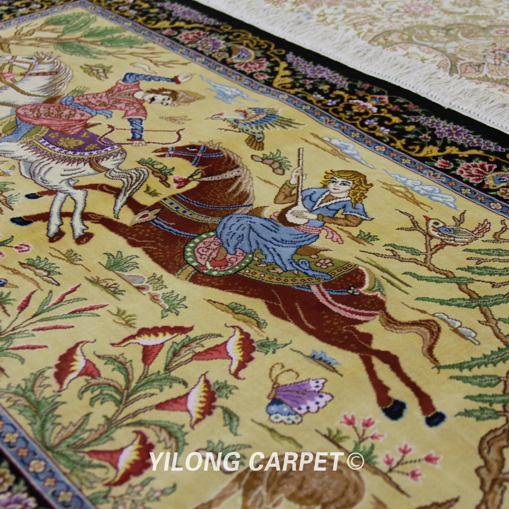 YILONG 2 5 'x 4' ручная работа Шелковый коврик для охоты искусственный ковер