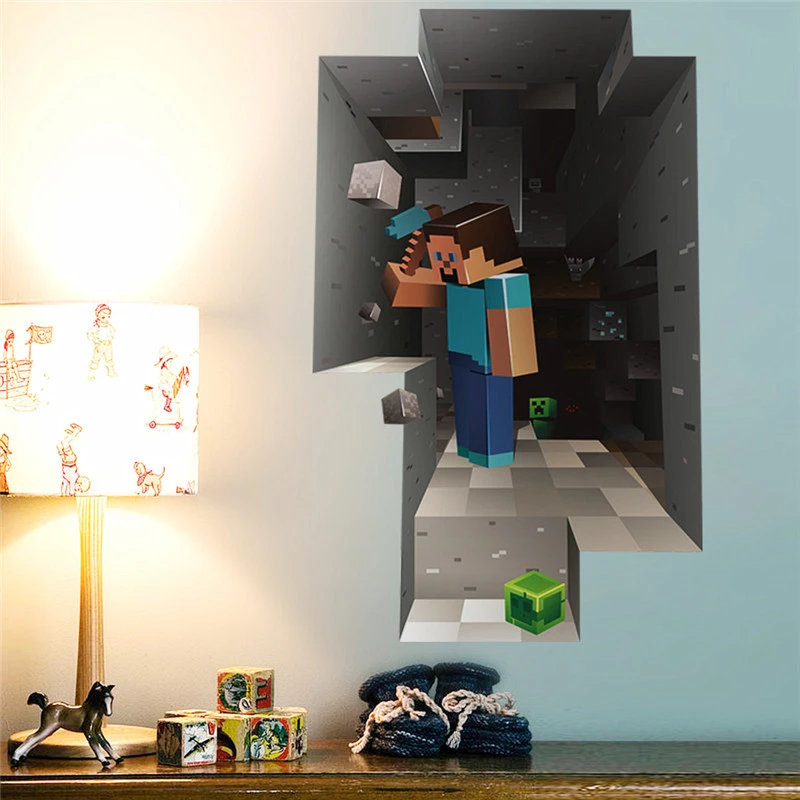 3D мультипликационные популярные игровые настенные наклейки для игровой комнаты