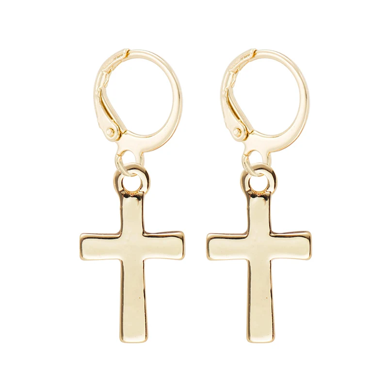 Luokey 2020 Women Gold Small Hoop Earrings Cross Star Heart New Korean Fashion Charm Kolczyki Anniversary Jewelry Gifts | Украшения и