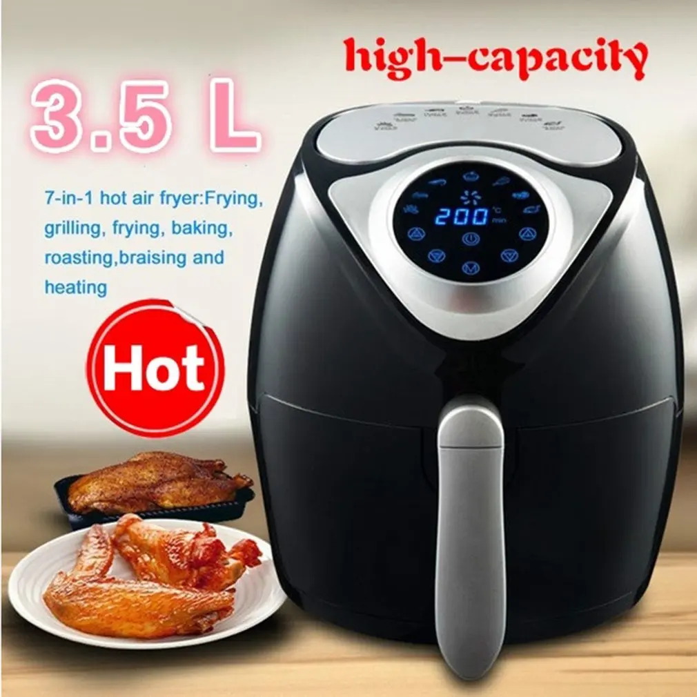 

3.5L Capacity 1300W Smart Temperature Control Commercial Electric Air Fryer Digital Led Touch Screen For Air Fried Pot Drop Ship