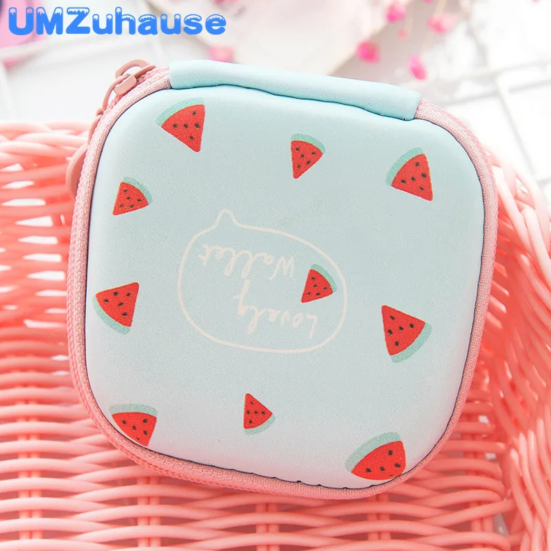 Watermelon Милые сумки для хранения шнуров для наушников, проводная гарнитура, органайзер, мини-коробки, для дома, офиса, кошелек, настольный кабель для передачи данных, портативная организация - Цвет: Watermelon