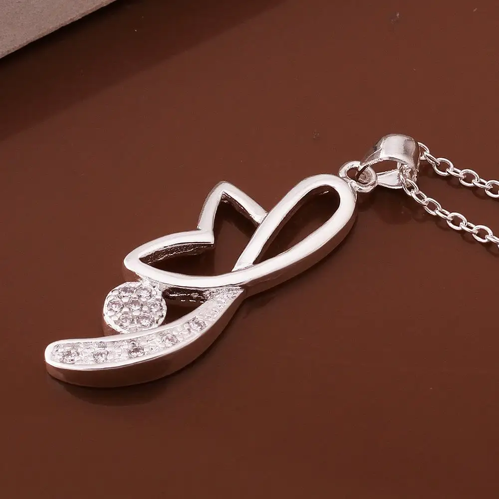 

INALIS Creative Cubic Zirconia Necklace Silver Color Design Necklaces For Women Fashion Jewelry Best Selling Valentine Day Gifts