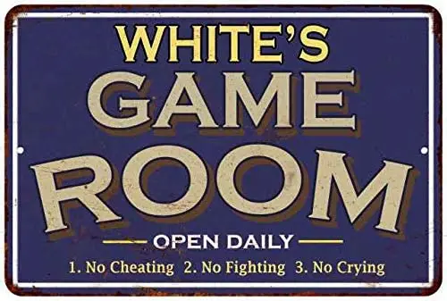

Game room custom logo, metal wall decoration, retro gift, family, bar, bar, retro cafe, 8X12 inch, blue