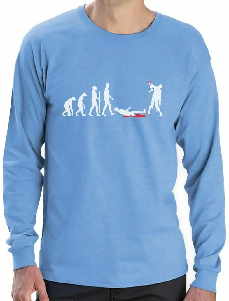 Забавная футболка с длинными рукавами для Хэллоуина изображением зомби | Мужская