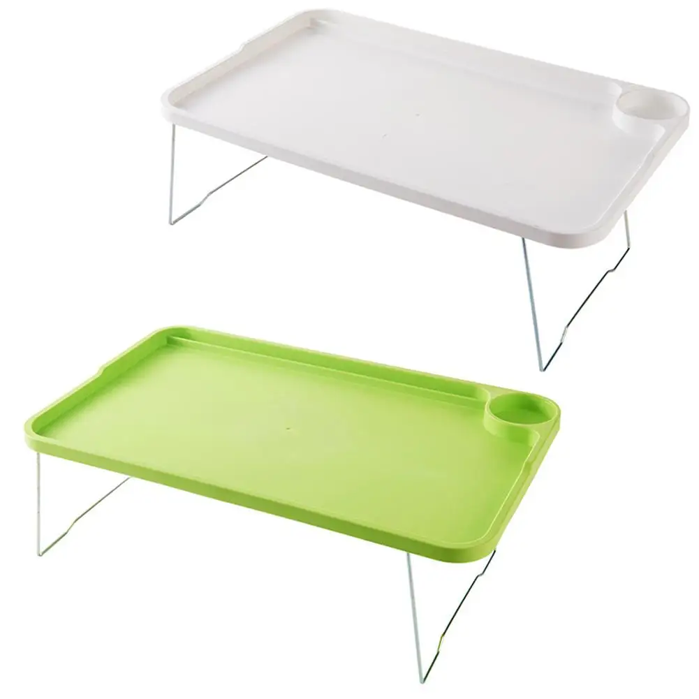 

Folding Laptop Stand Table Computer Desk Plastic Creative Bed Dining Table With Drink Holder For Home Office Computer Desk