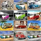 Набор для алмазной живописи AB, Цветная Мозаика с мультяшным рисунком автомобиля, автобуса, квадратная и круглая вышивка крестиком, домашний декор, ландшафт