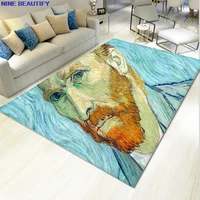 100*150 CM Darmian 3D Rugs Plush Soft Floor Mats For Living Room Famous Van Gogh Oil Painting Bed Carpets Custom Dropshipping