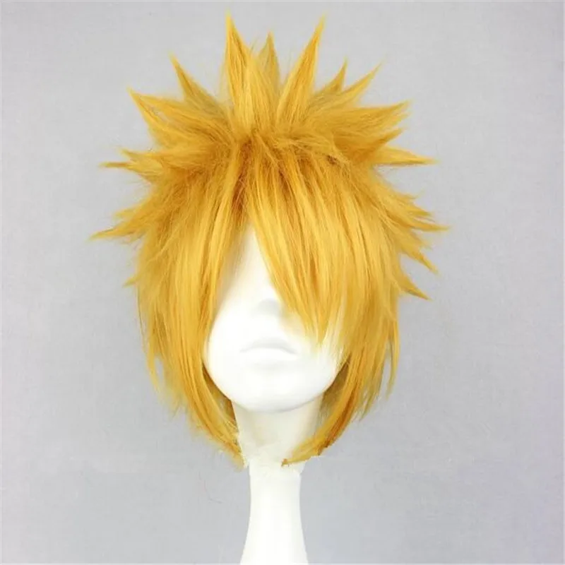 Парик удзумаки из аниме Наруто короткие пушистые ворсистые Многослойные волосы