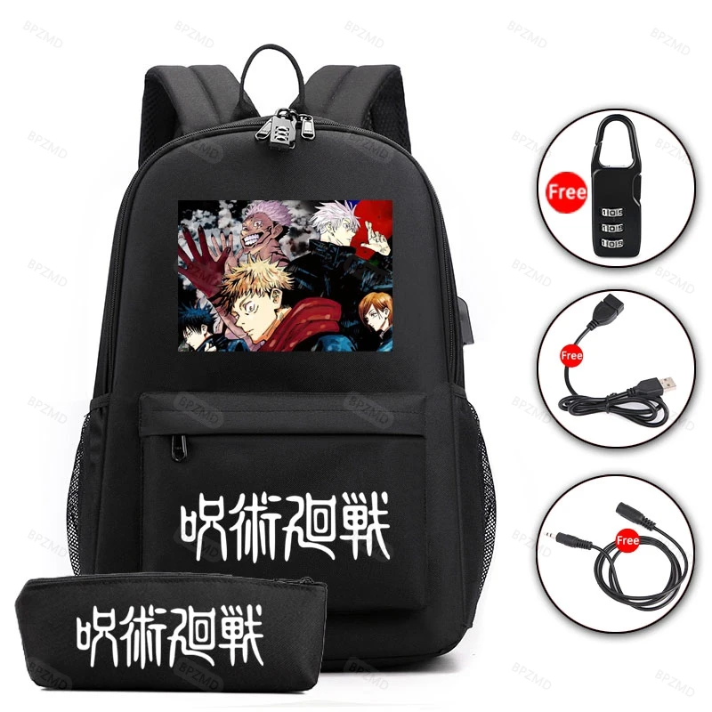 

Japan Anime Jujutsu Kaisen Women Men Laptop Backpack Schoolbag Teenager Boys Girls 3D Oxford Waterproof Outdoor Bicycle Bags
