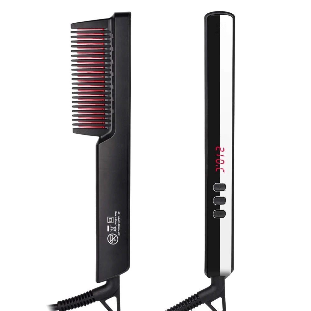 

Beard Straightener for Men Straightener Brush Electric Anti-Scald Portable Men’s Styling Brush Ceramic Hair Straightening Comb