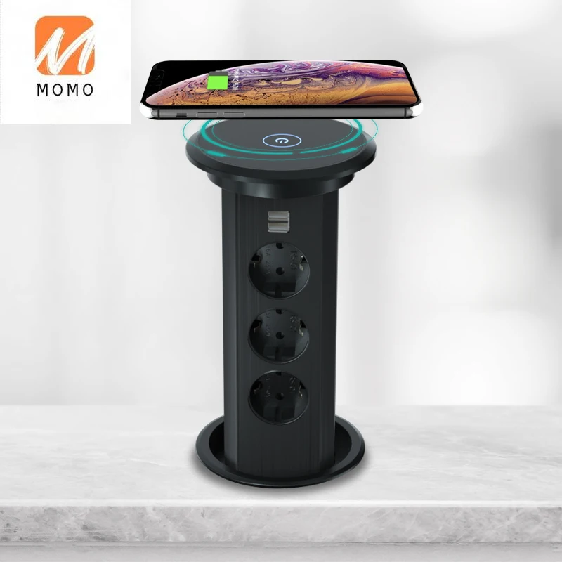 

Power outlet extension wireless charger motorized pop up kitchen worktop socket smart socket tuya power strip