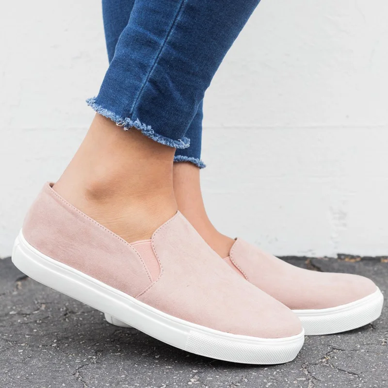 

Solid Color Women Shoes Autumn Slip On Flats Loafers Canvas Shoes Casual Sneakers Women Plus Size 43 zapatos de mujer XKD7107
