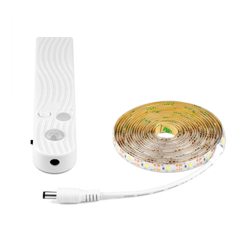 

Motion Sensor LED Strip Light Smart Body Induction Sensor Light DC Battery Box 5V 3000K Household Office Stairs LED Lighting