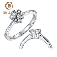 gems ballet 925 sterling silver moissanite ring wedding jewelry 1ct vvs1 moissanite diamond promise rings for women engagement