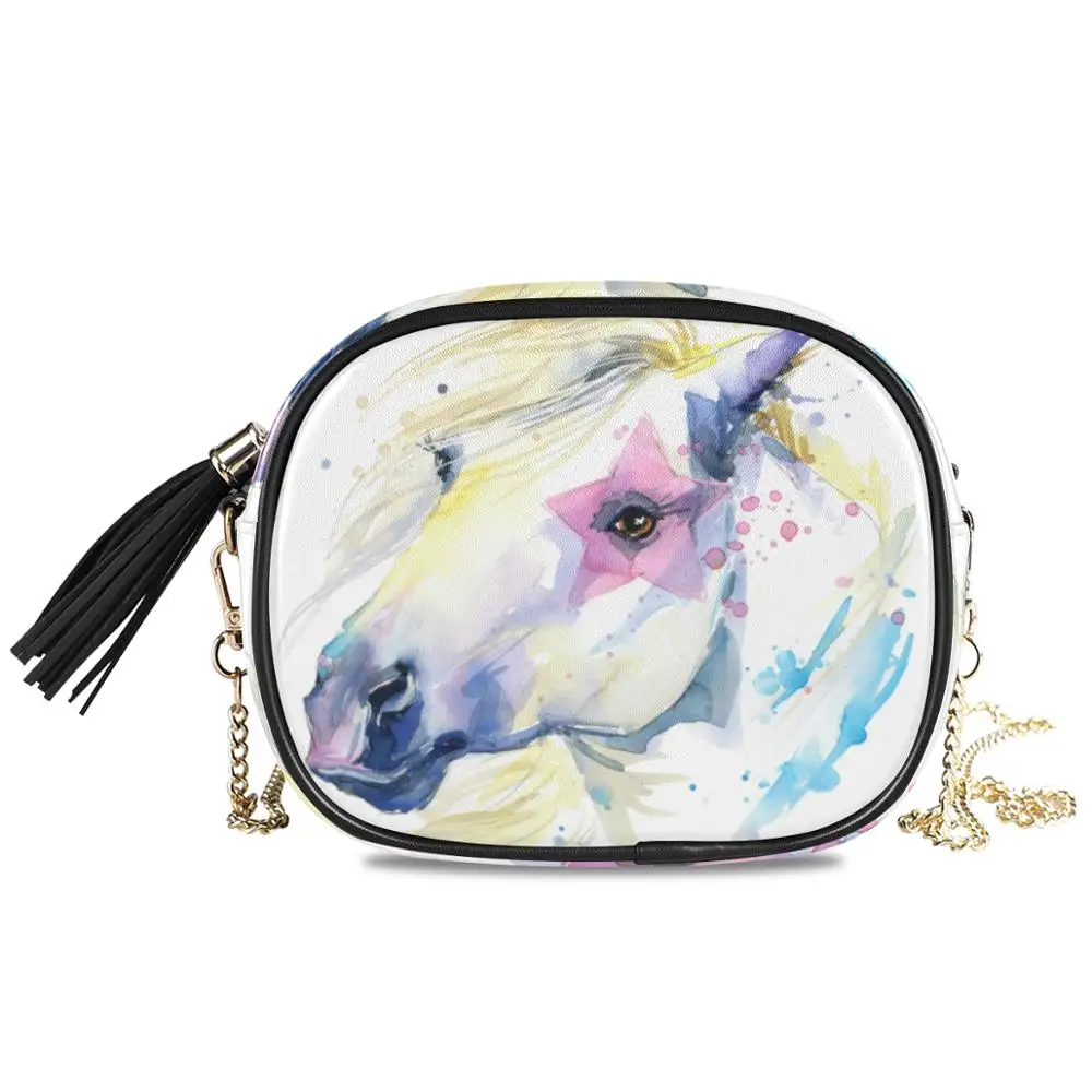 

ALAZA High-quality Simple Small Ladies crossbody Square Bags Women's Designer Handbag Horse PU Leather Chain Phone Shoulder bags