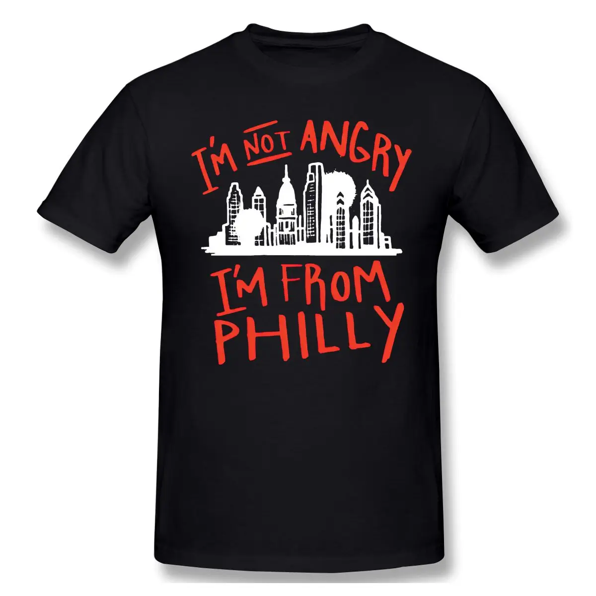 

Я не зол меня из Philly, Мужская футболка, футболки, хлопковые летние топы, футболки с коротким рукавом, футболки для женщин