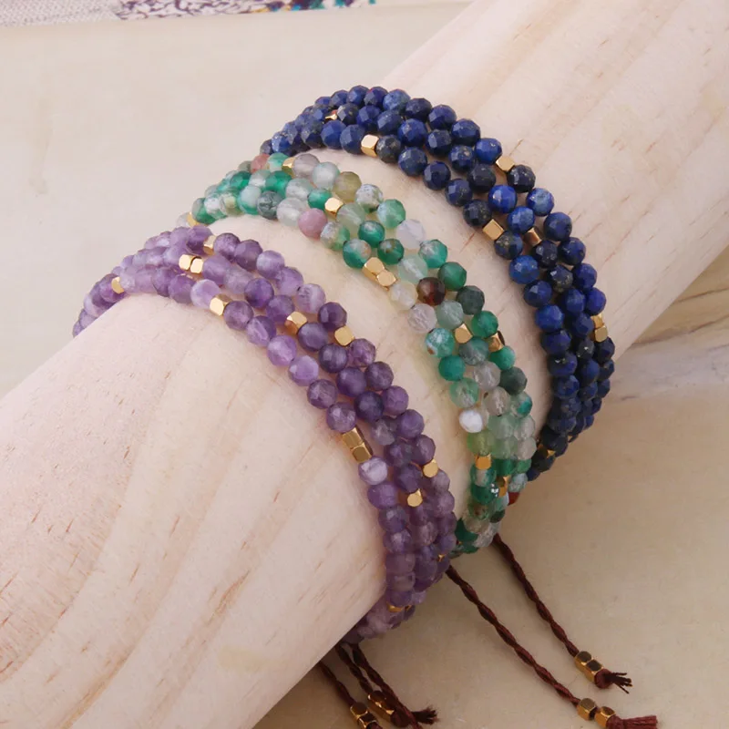 NeeFu WoFu Многослойные браслеты бусины из натурального камня браслет нержавеющей