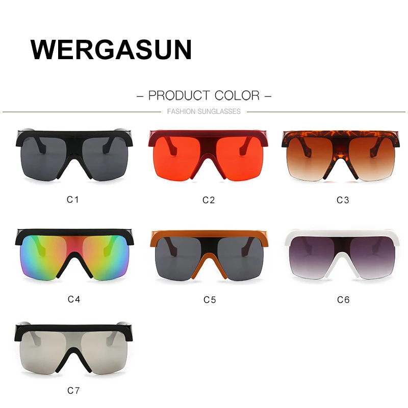 WERGASUN новые крупные сонечные очки Для женщин трендовые Одна деталь