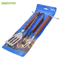 3pcsset barbecue tools set grilling tongs fork spatula stainless steel bbq utensil making tool kitchen tools