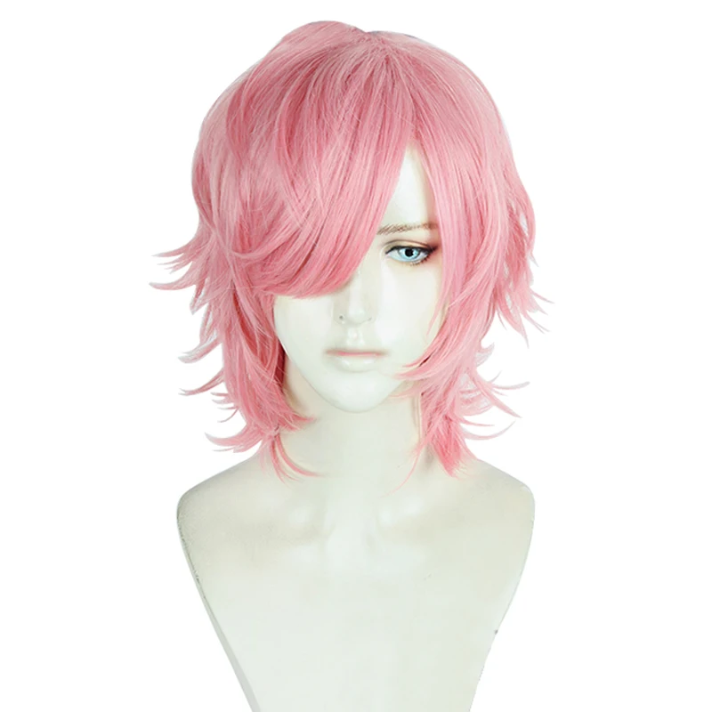 Парик для косплея аниме Ayato Yuri розовая короткая термостойкая синтетическая