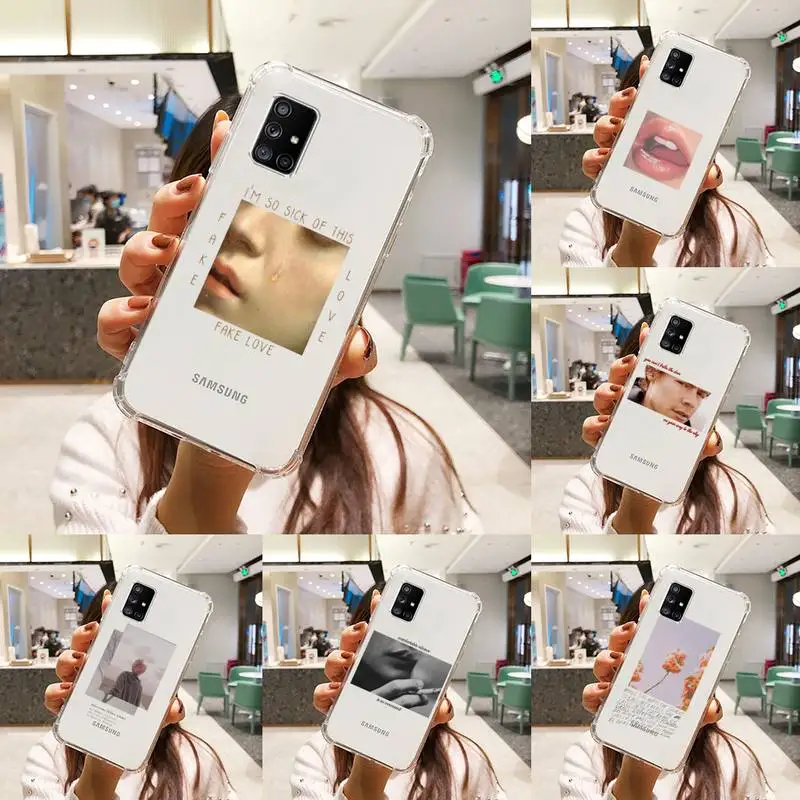 

Fashion aesthetic text pictures Phone Case Transparent For Samsung A51 A50 A71 A70 A81 M60S Note S21 S 20 10 9 8 11 E Plus Ultra