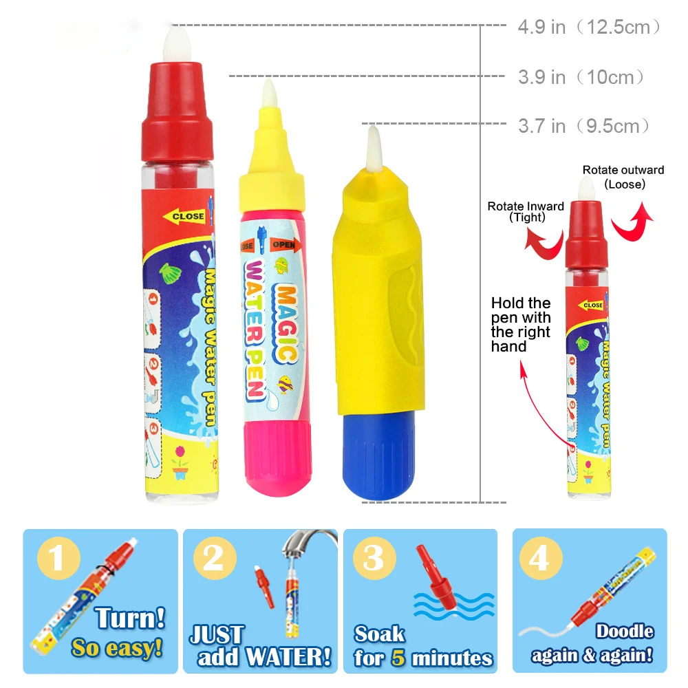 Большой размер 100*80 см волшебная водяная раскраска коврик для рисования с 4
