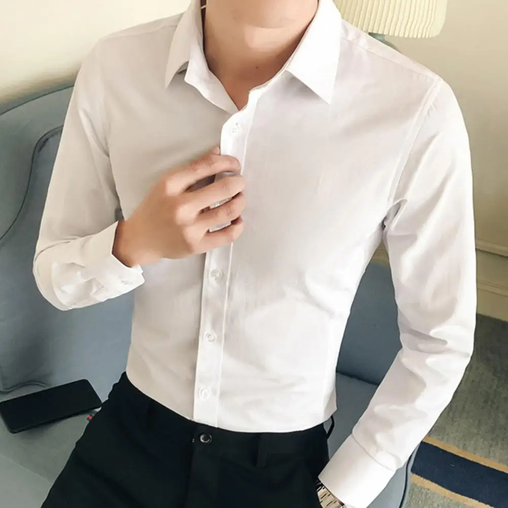 

Men Suit Set 2021 Lapel Formal Summer Long Sleeve Buttons Shirt for Dating