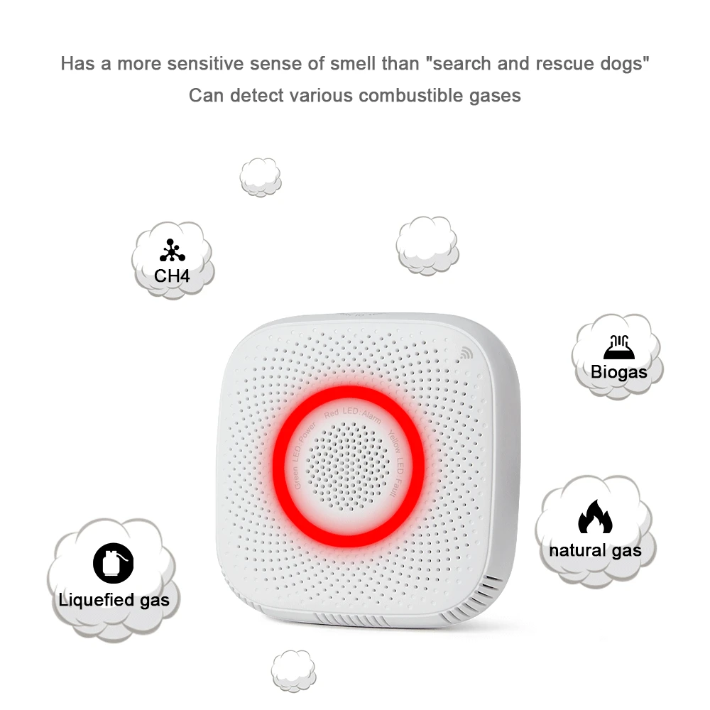 Wi-Fi смарт-телефон дистанционный тревожный детектор утечки горючего биогаза CH4