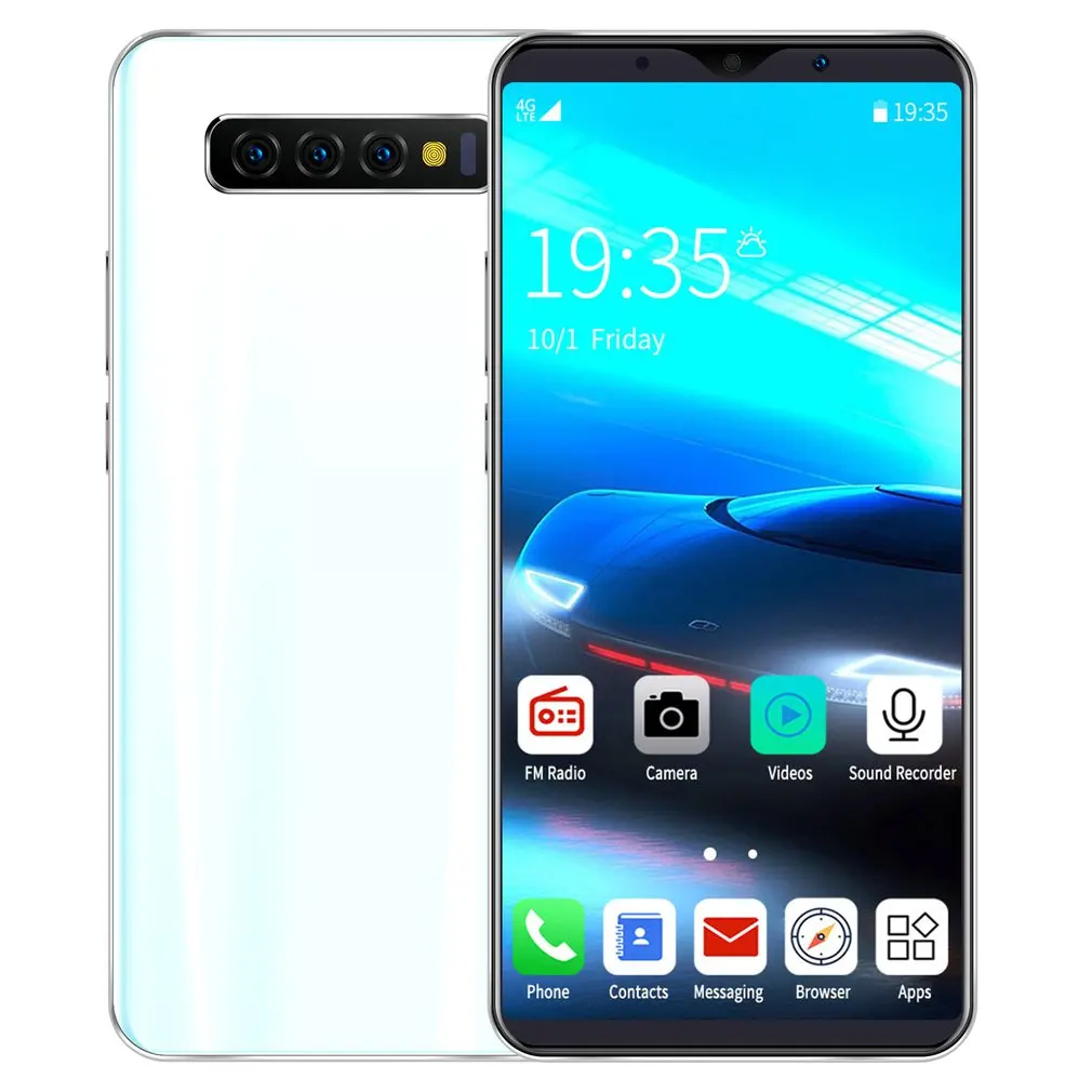 Полноэкранный смартфон S10 5 72 дюйма две карты два режима разблокировка по лицу