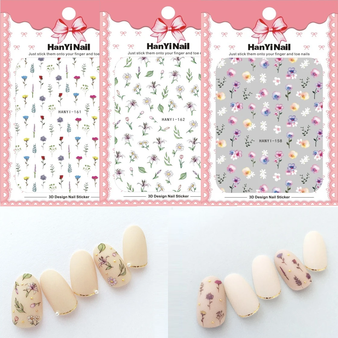 Nails Art Manicure Stickers Decorations Nail Design Rose Sunflower Peach Flowers Japanese Sakura Decals | Красота и здоровье