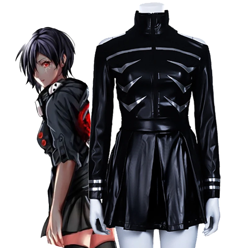 JP Аниме Токийский Гуль Кен канеки Косплей Костюм Touka Kirishima искусственная кожа