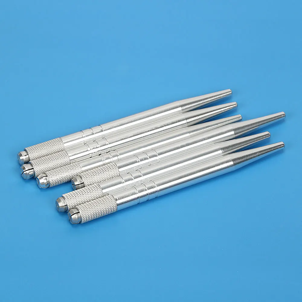 

1pc Metal eyebrow permanent makeup pen light Manual tattoo machine for microblading needle blade Munsu Tebori Pen