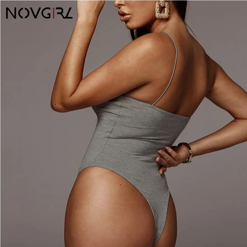 Novgirl Sexy Off Shoulder Strap Cotton Jumpsuit Women 2019 Backless Skinny Bodysuit Short Rompers Club Party Black Overalls | Женская