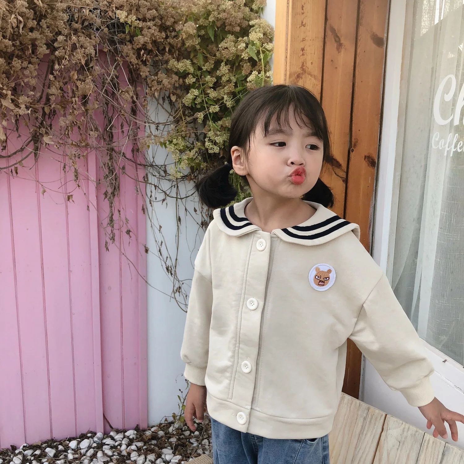 Весенне осенние детские повседневные куртки с матросским воротником и героями