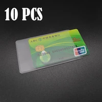10 pc waterproof transparent card holder plastic card id holders case to protect credit cards card protector cardholder