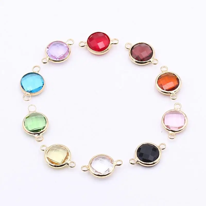 Круглые подвески кварцевые хрустальные опаловые синие фиолетовые для ожерелья