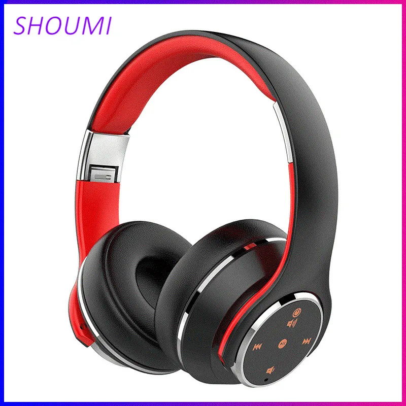 

Беспроводные наушники с раздвижным управлением, Hi-Fi стерео гарнитура с шумоподавлением CVC, Складные Bluetooth наушники, спортивные наушники с ми...