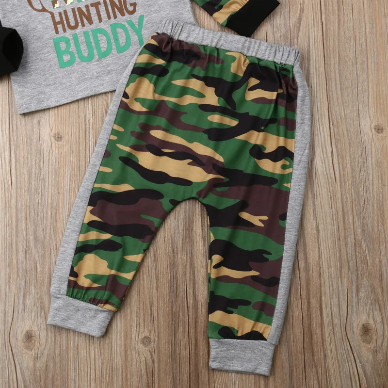 Модная одежда для маленьких мальчиков камуфляжные топы с длинными рукавами