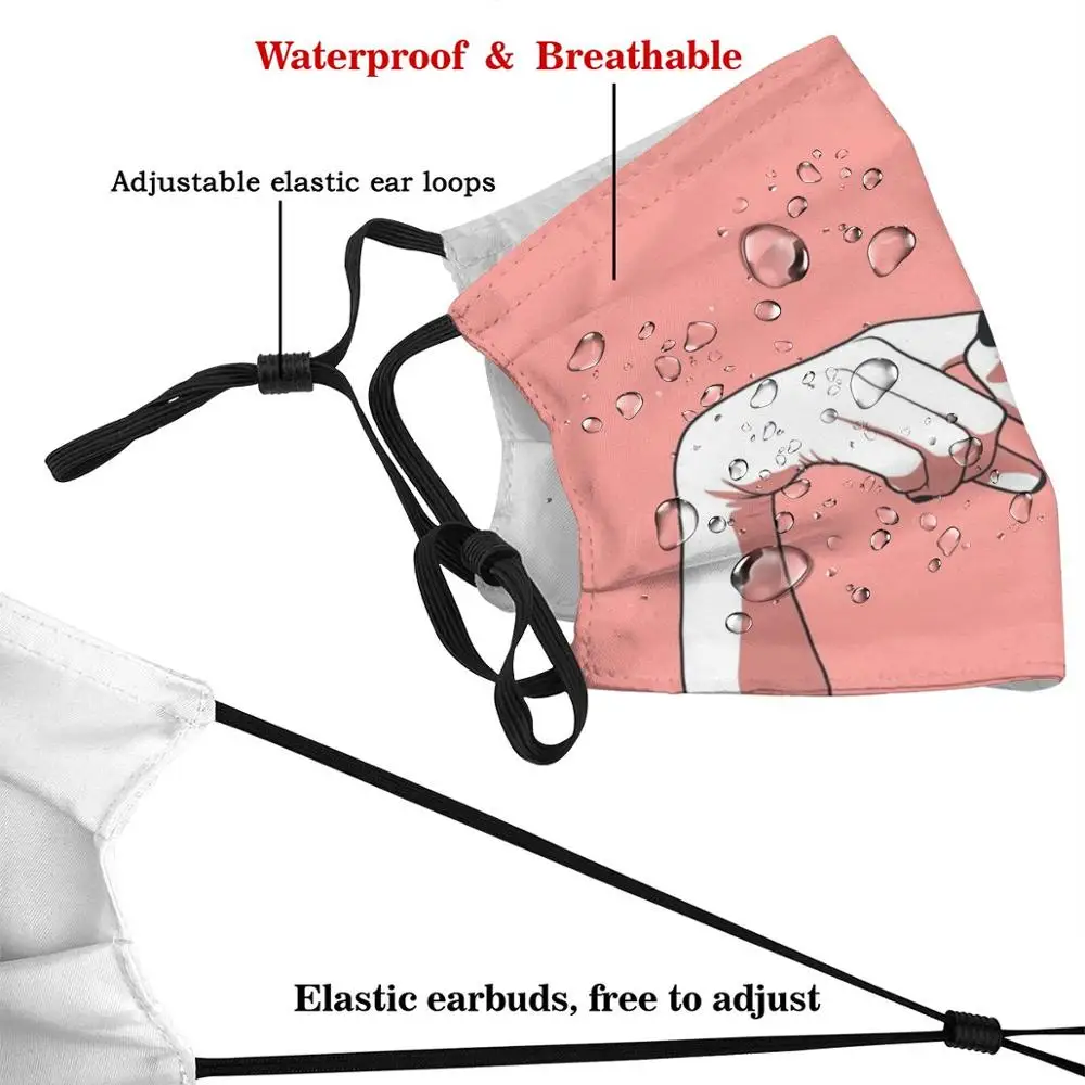 You Me Custom Design For Child Adult Mask Anti Dust Filter Print Washable Face Chiaralikiart Pink Erotic Hands Shadows |