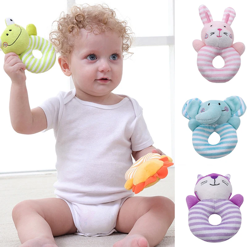 

Elephant Lion Deer Animal Catoon Hand Bell Ring Rattles Newborns Infant Baby Toy Kid Plush Soft Toddler Toy Kids Gift