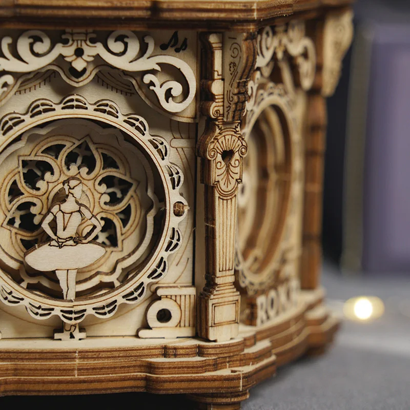 

Robotime Mechanical Music Box Wooden 3D Puzzle Games DIY Assembly Toys Secret Garden Box Model Building Kits Gift For Kids